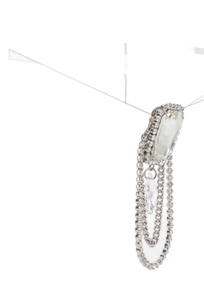 Crystal-Embellished Drop Chain Earrings