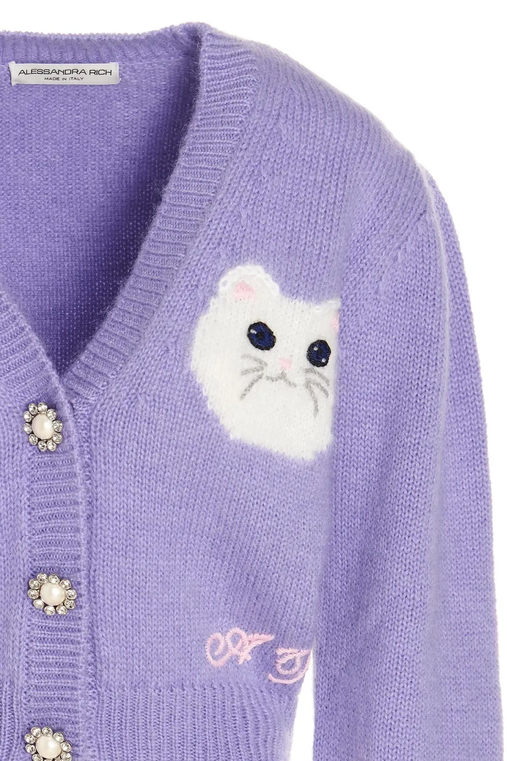 Embroidered Button-Up Cardigan