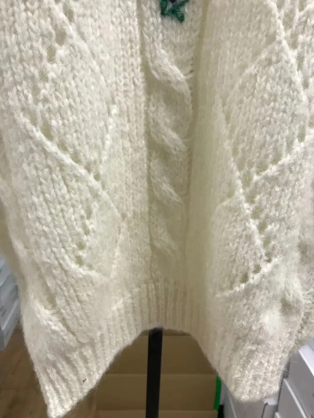 Floral Embroidery Cable-Knit Jumper