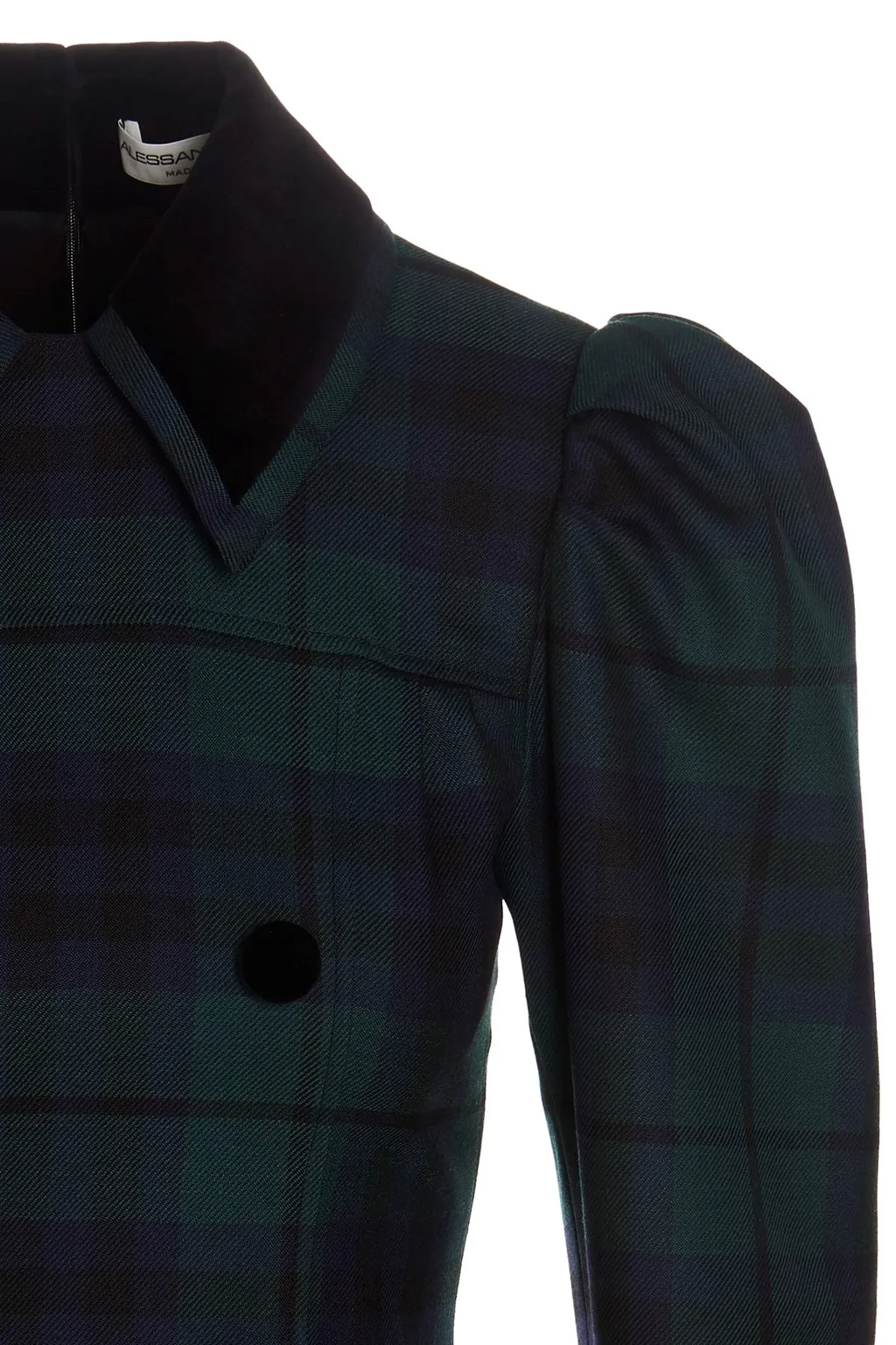 Wool Tartan-Check Mini Dress