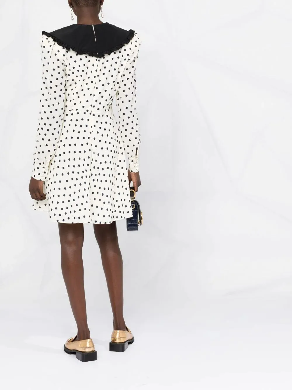 Polka Dot-Print Flared Dress