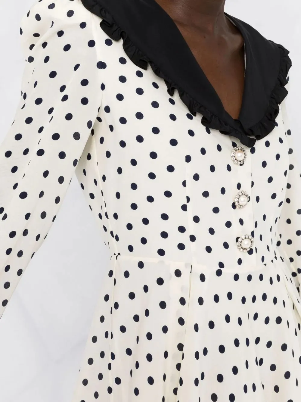 Polka Dot-Print Flared Dress