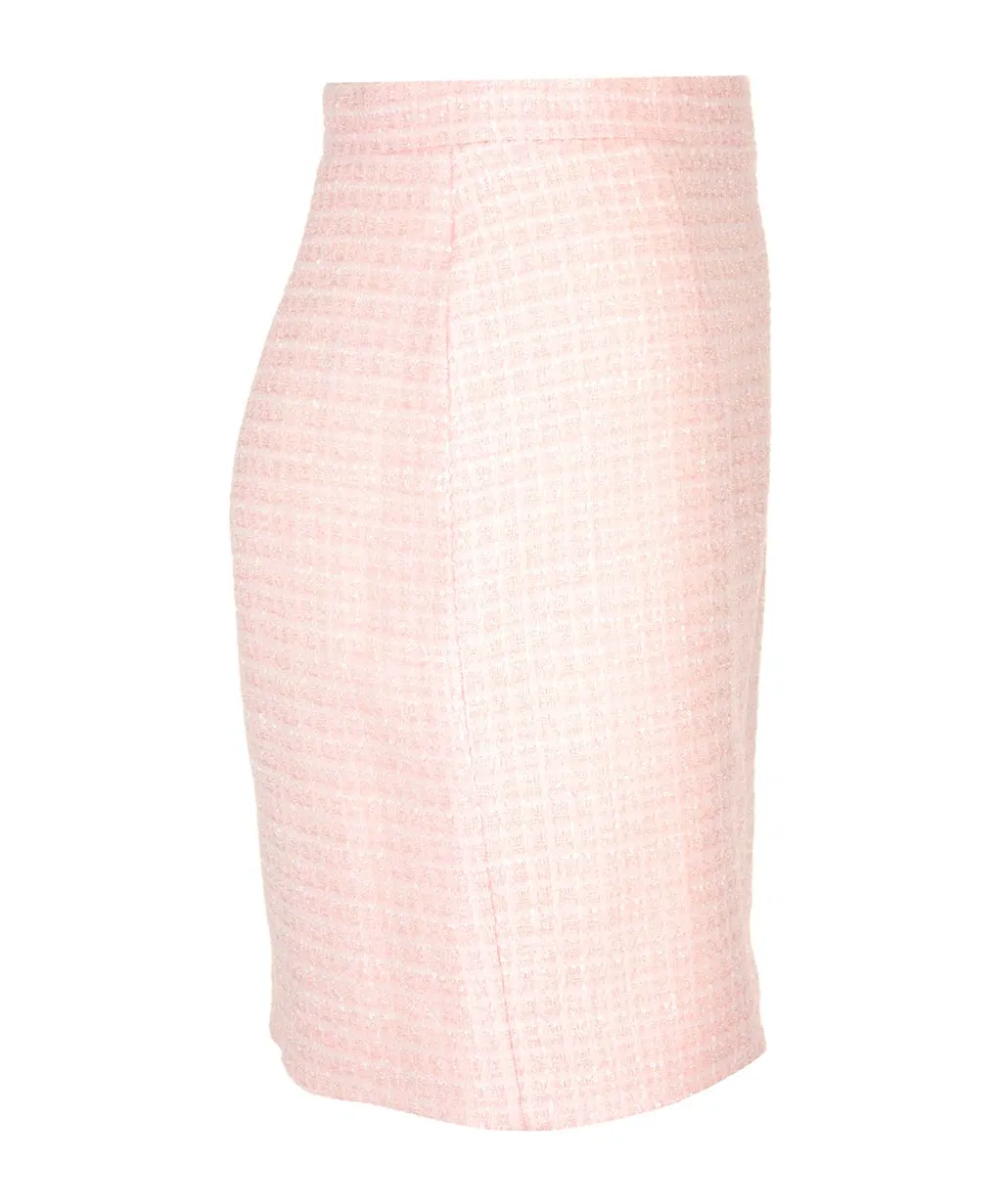 Sequin Checked Tweed Mini Skirt