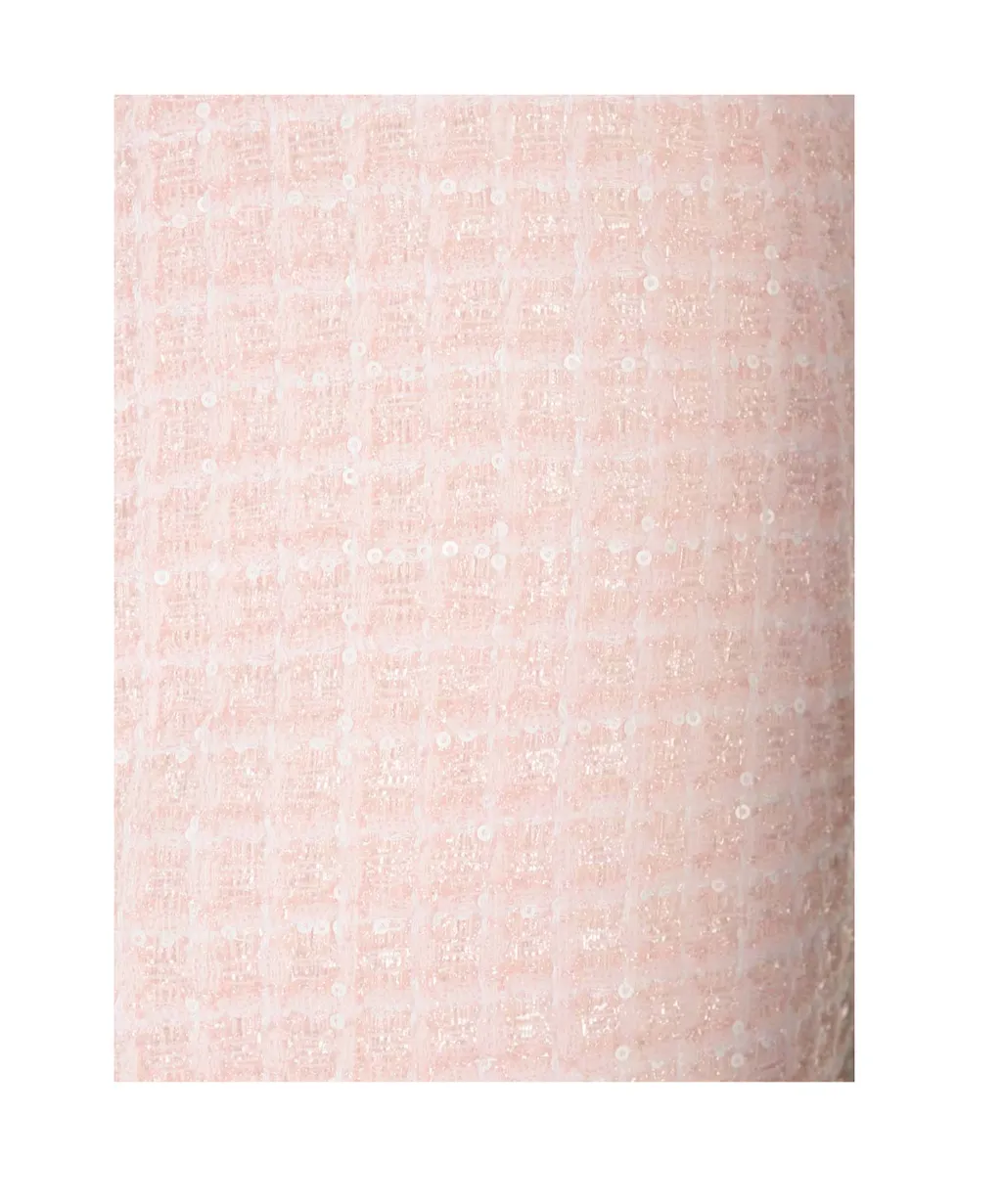 Sequin Checked Tweed Mini Skirt