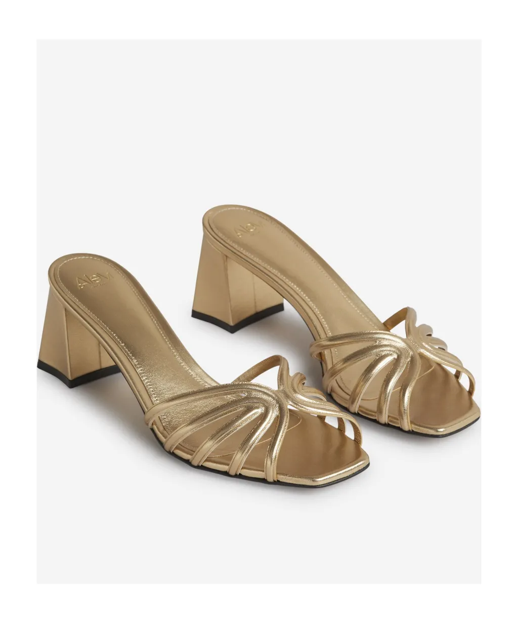 Square-Headed High-Heeled Sandals