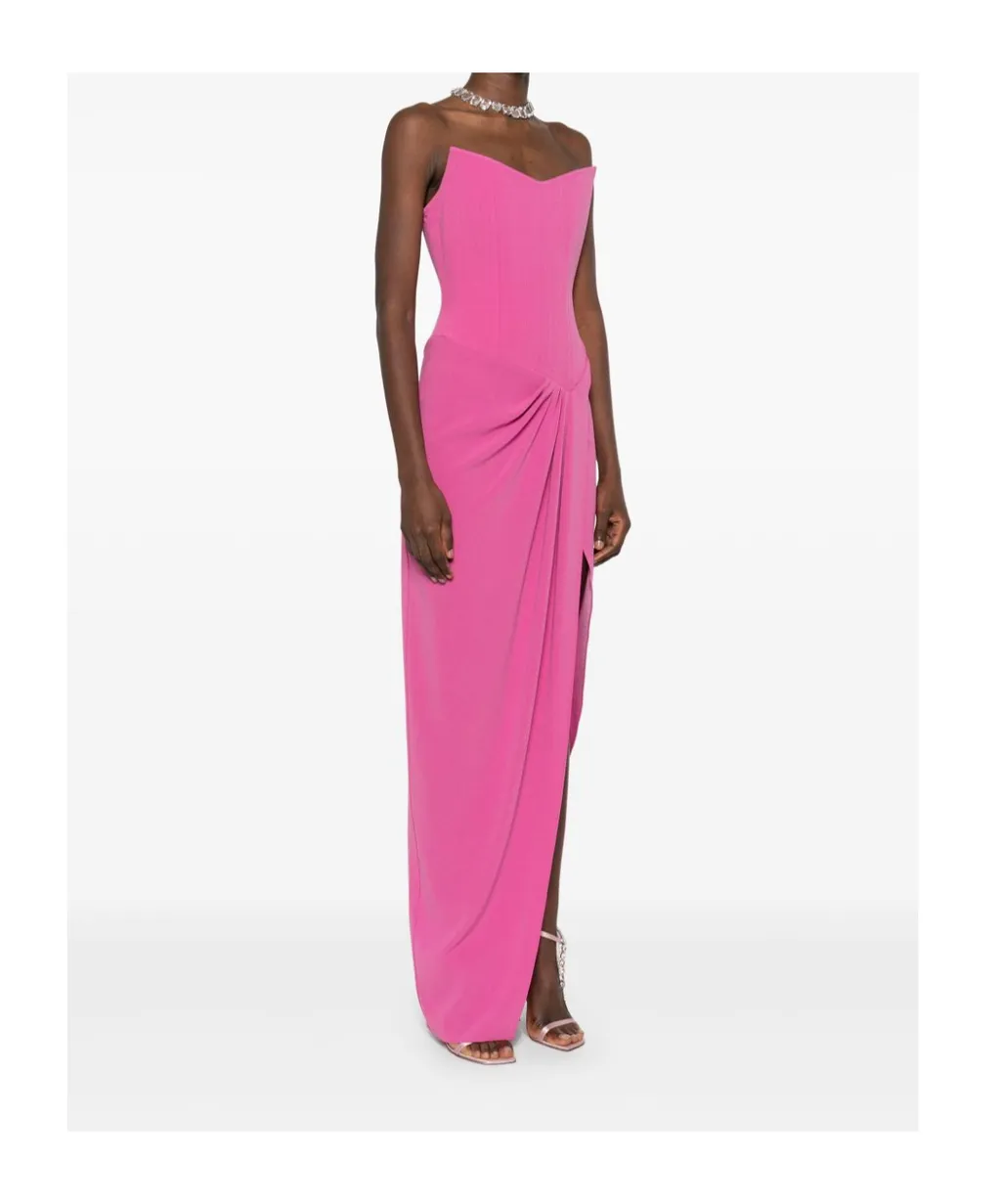 Crepe Corset Extra-Long Dress