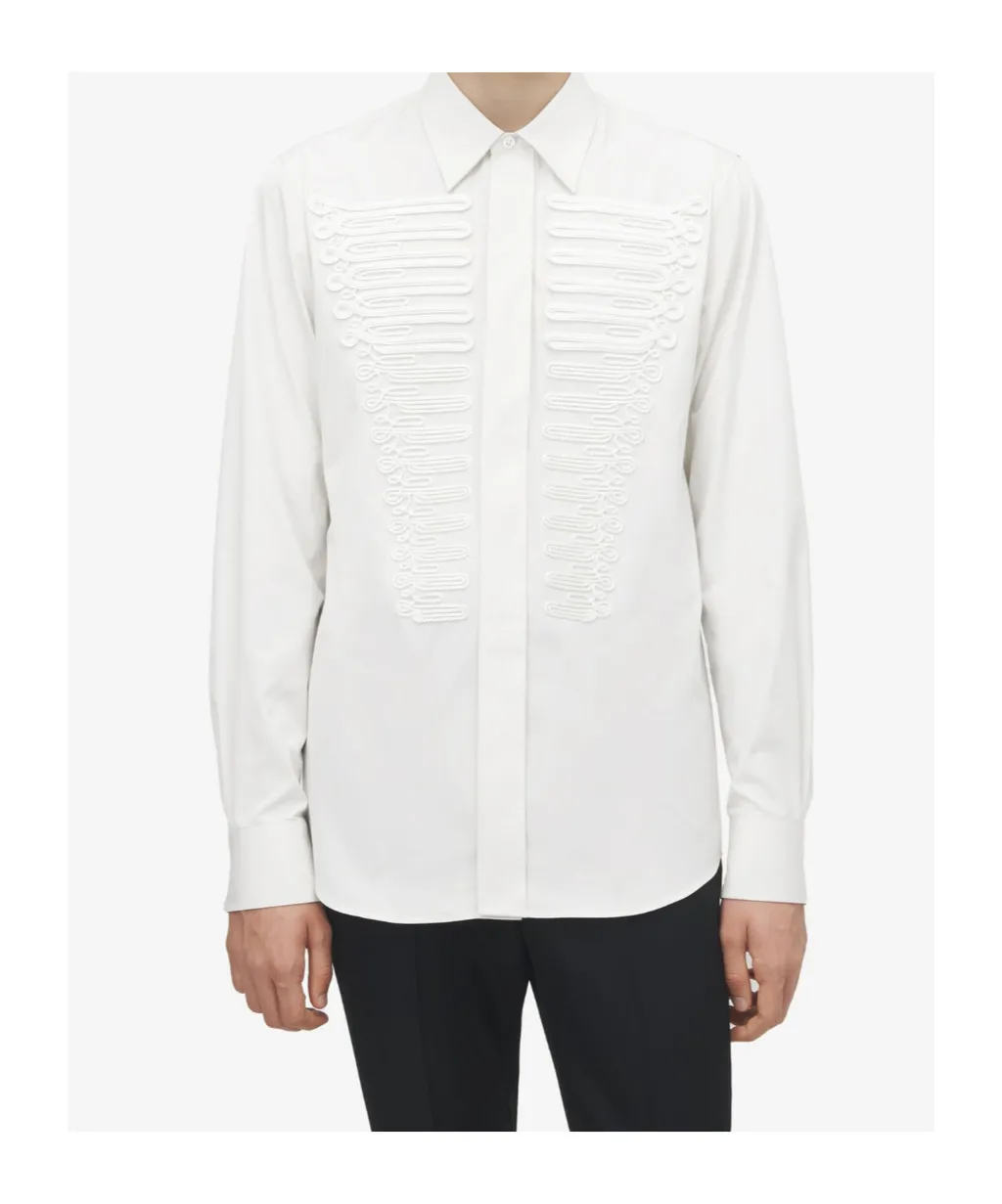 Frogging Detail Poplin Shirt