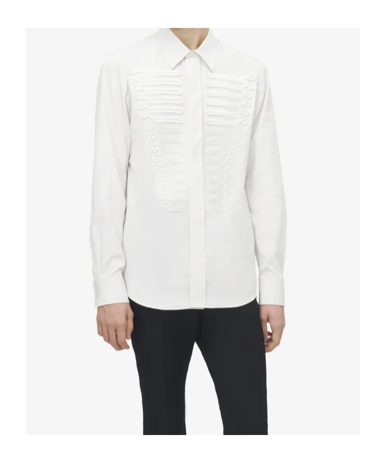 Frogging Detail Poplin Shirt