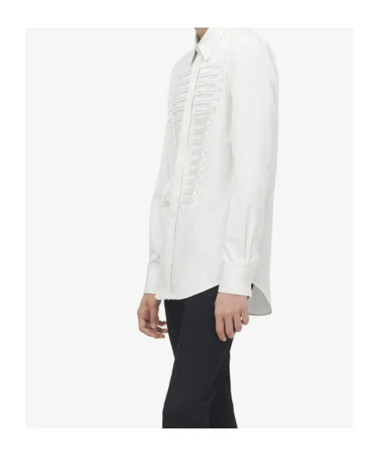 Frogging Detail Poplin Shirt