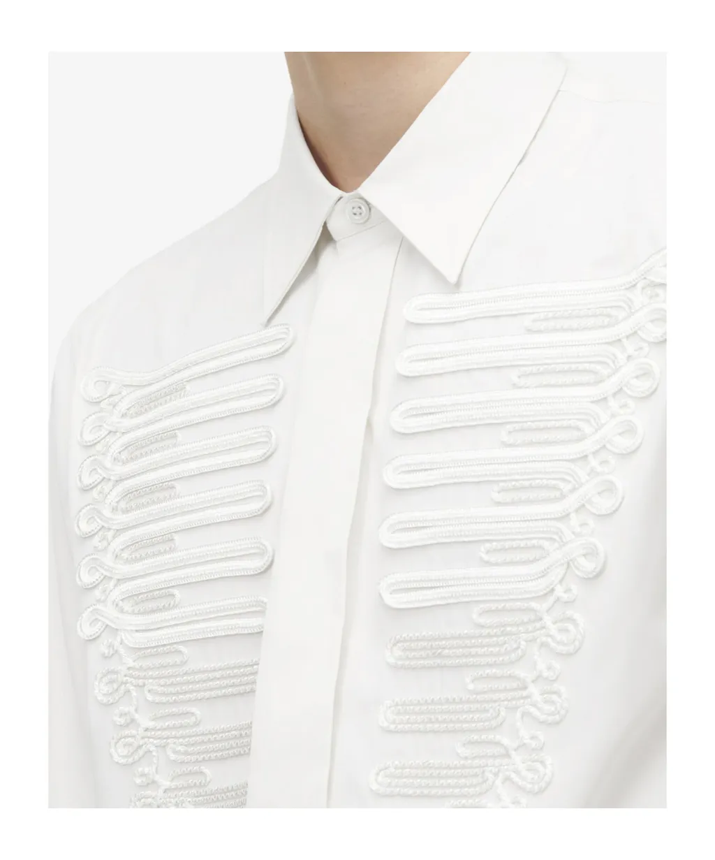 Frogging Detail Poplin Shirt