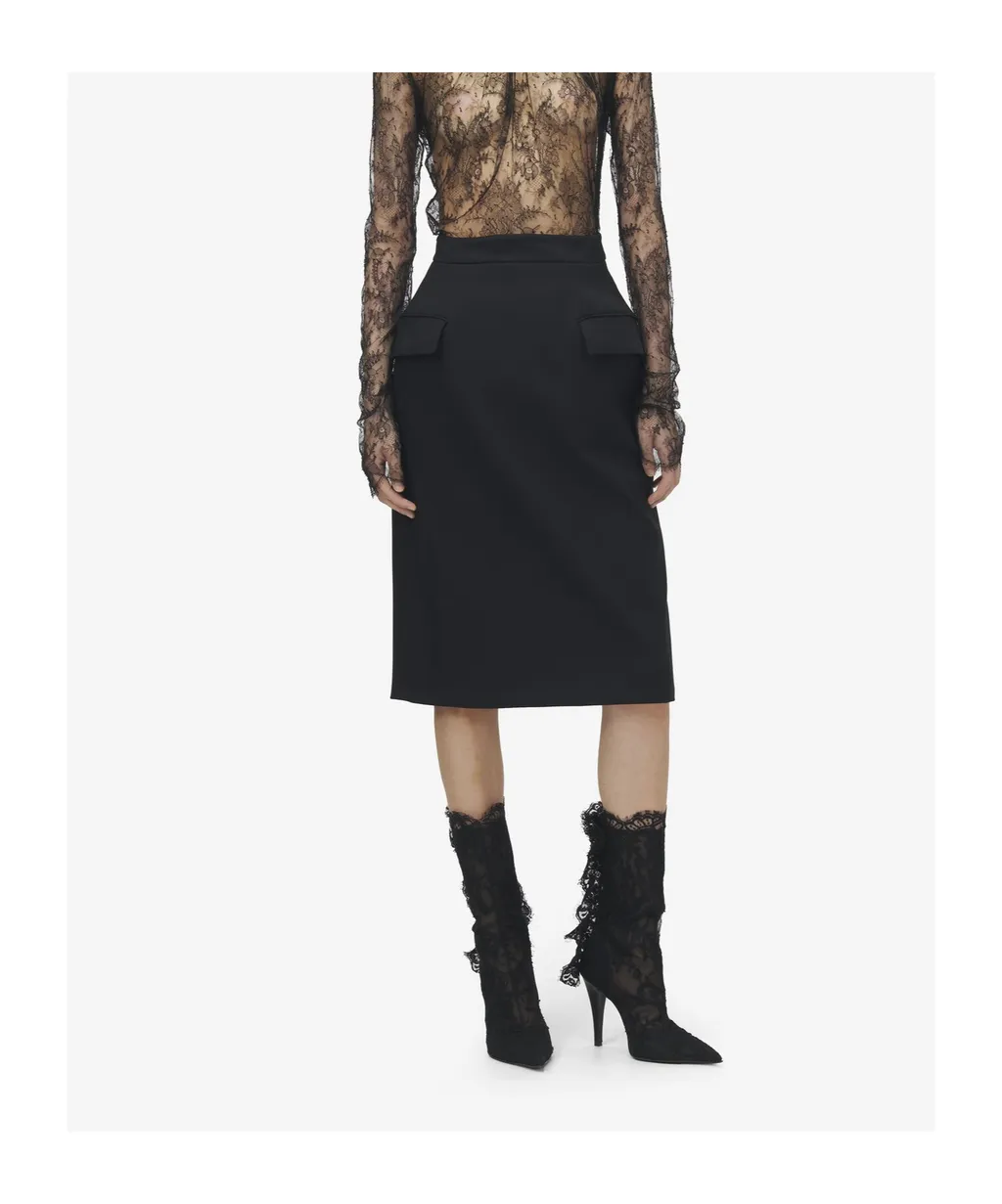 Gabardine Pencil Skirt