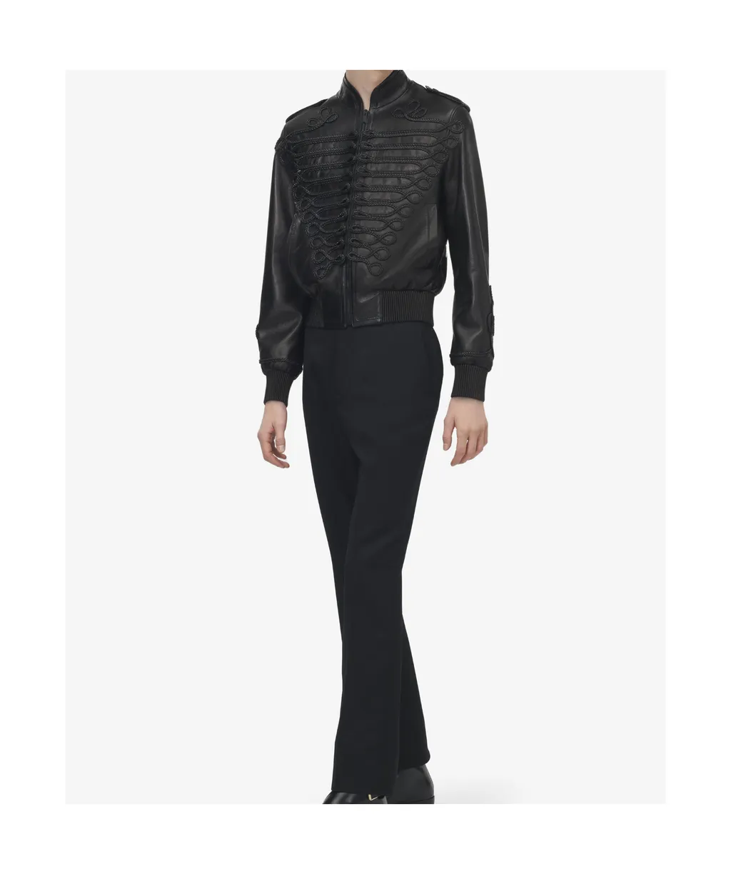 Embroidered Leather Jacket