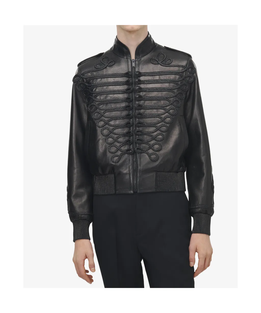 Embroidered Leather Jacket