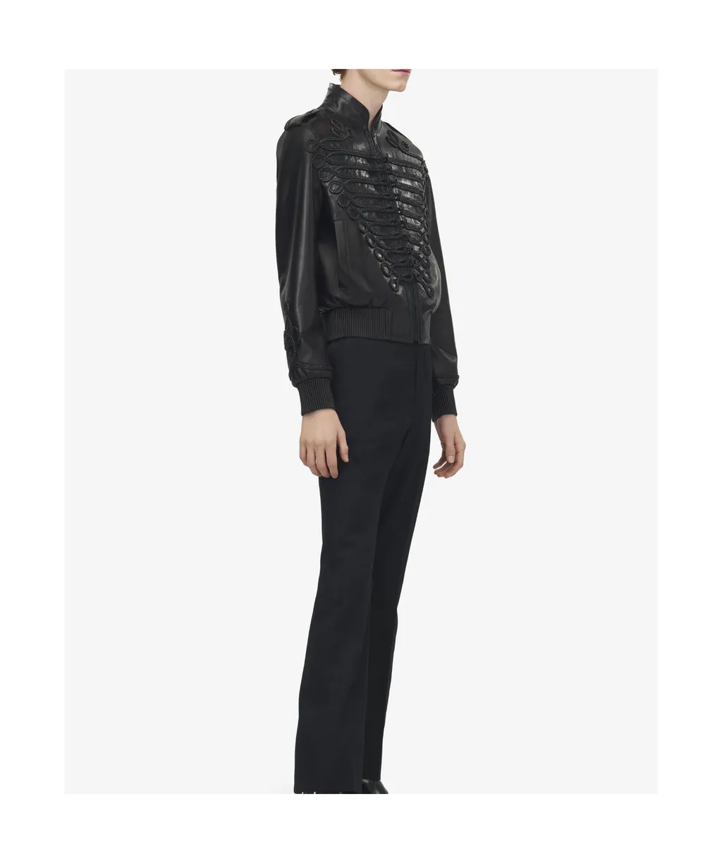Embroidered Leather Jacket