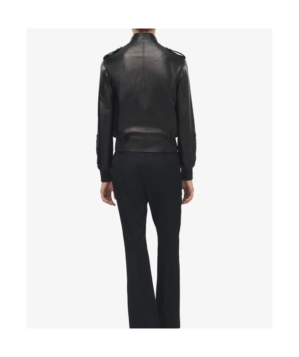Embroidered Leather Jacket