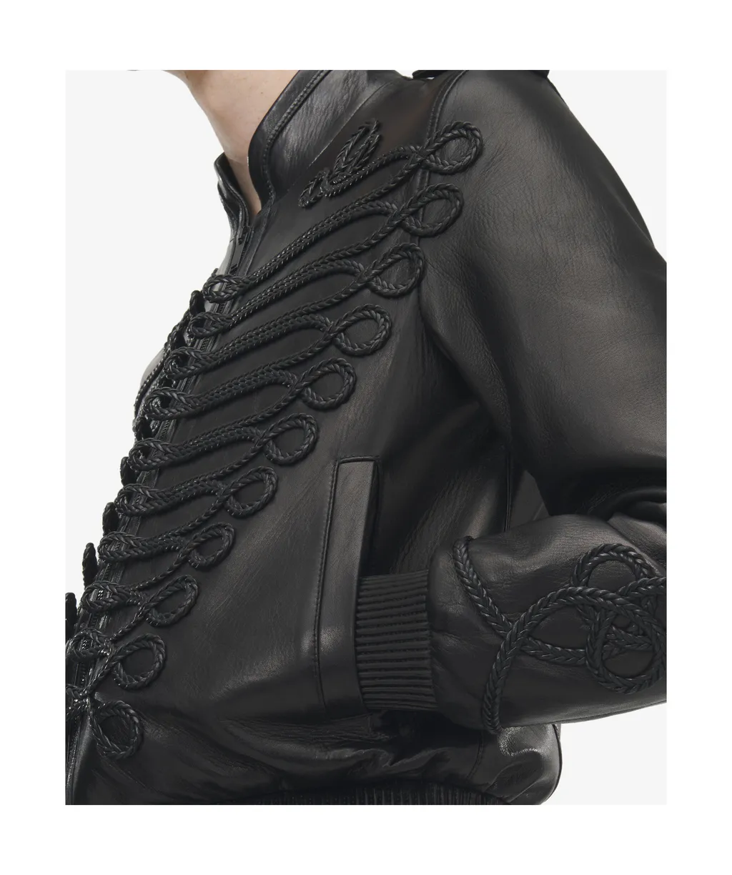 Embroidered Leather Jacket