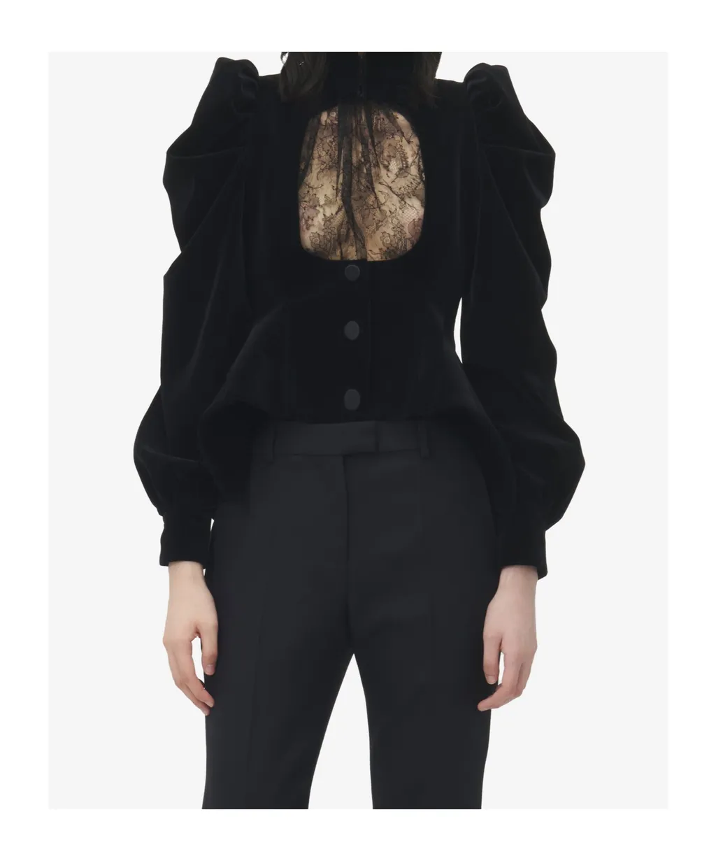 Velvet Panel Jacket