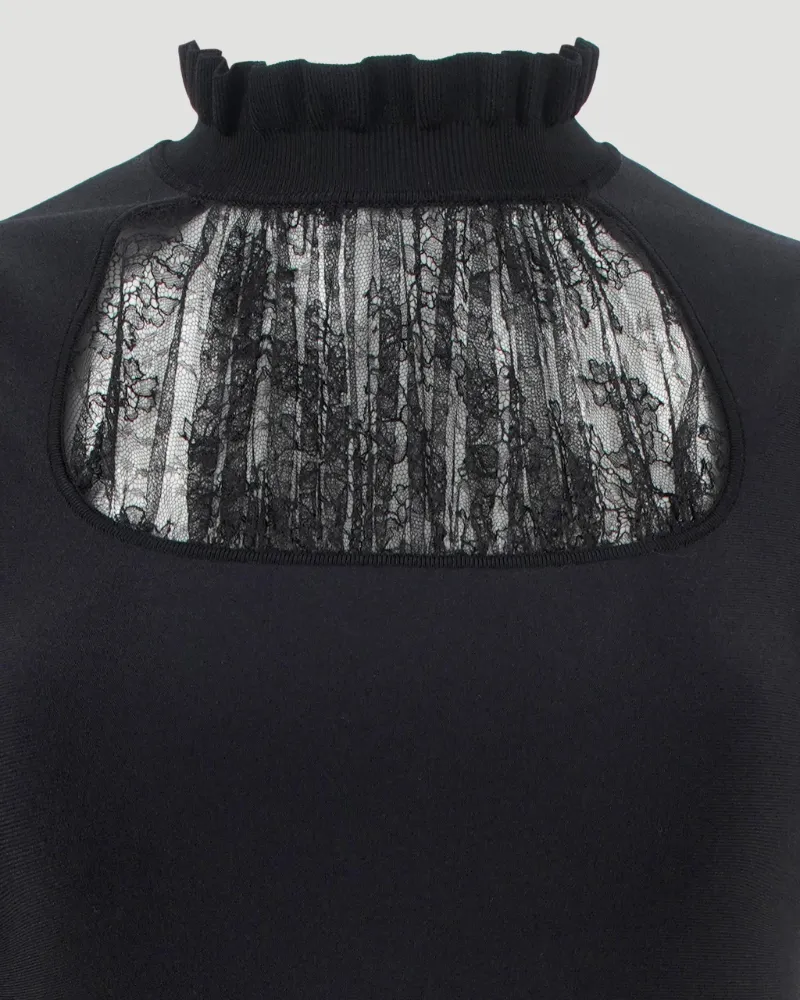 Lace-Panelled Sleeveless Top