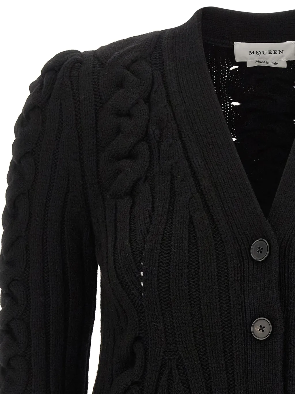 Braided Knitted Peplum Cardigan