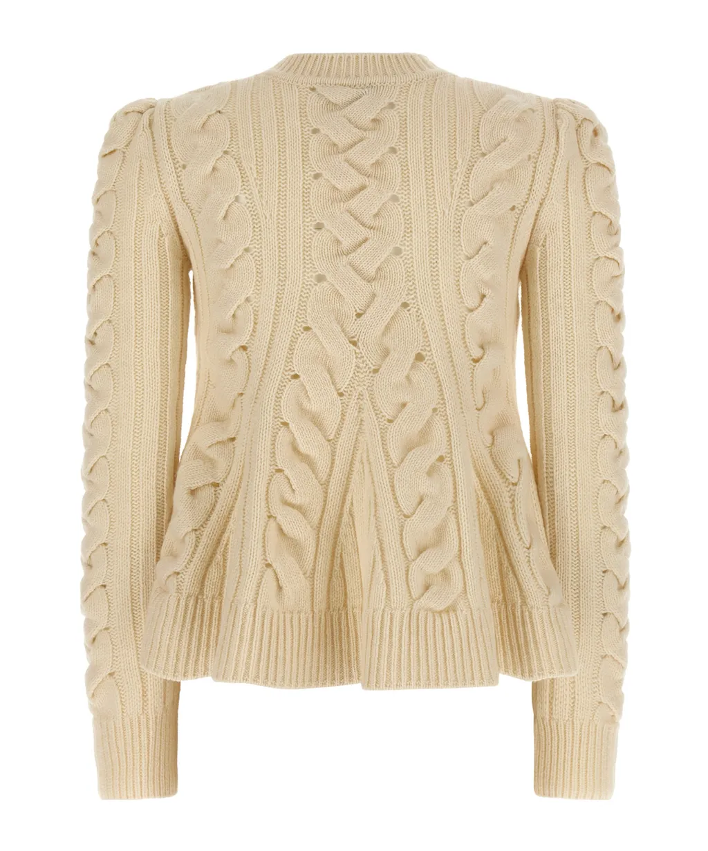 Peplum Cable-Knit Jumper