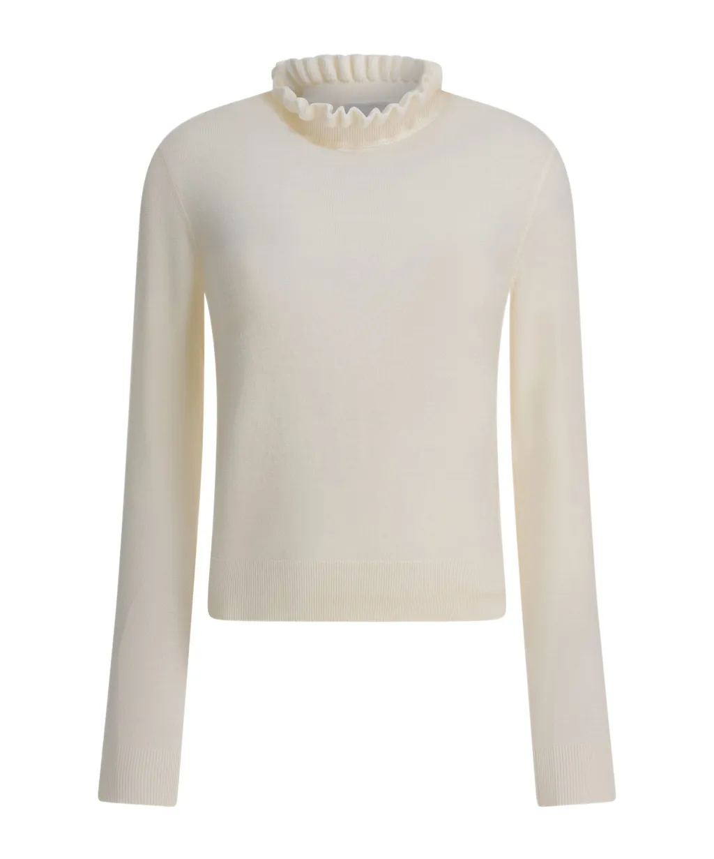 Ruffled Neck Knitted Jumper