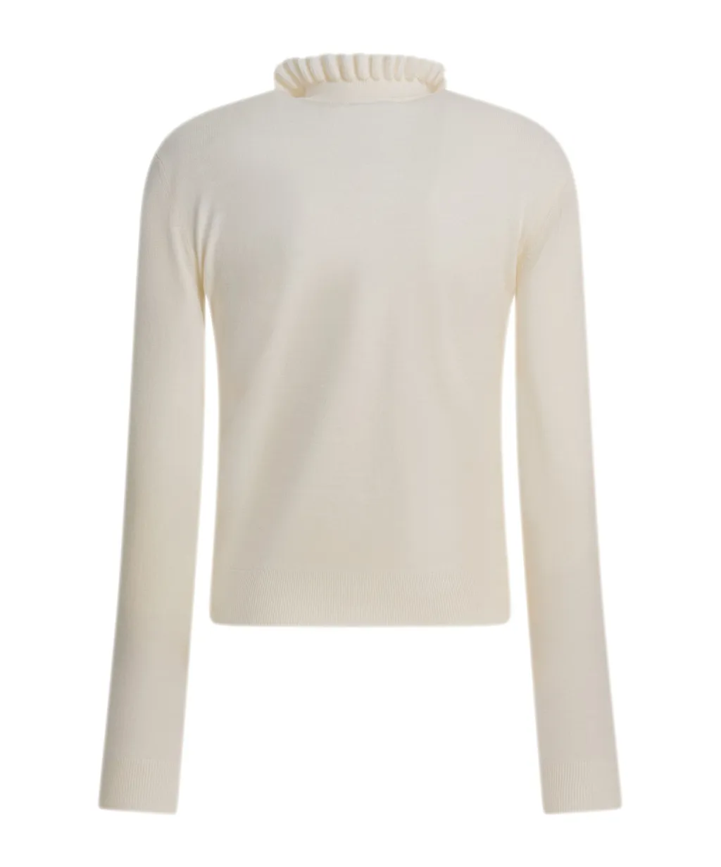 Ruffled Neck Knitted Jumper