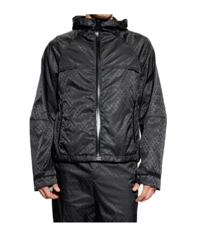 Allover Skull Jacquard Hooded Jacket