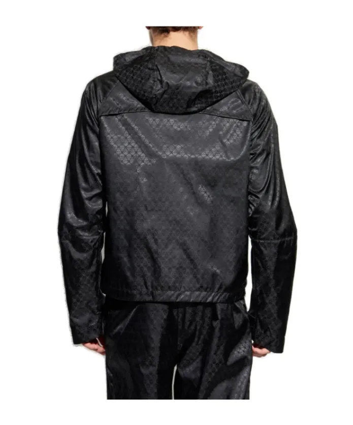 Allover Skull Jacquard Hooded Jacket
