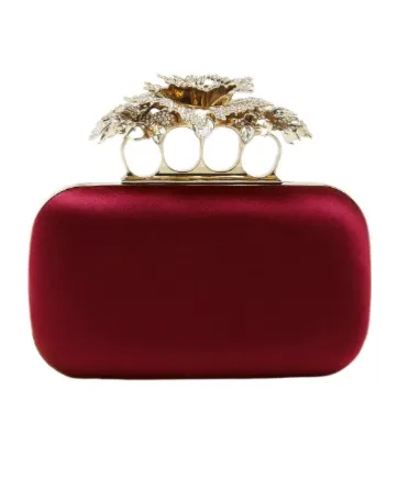 Carnation Knuckle Embellished Clutch Bag