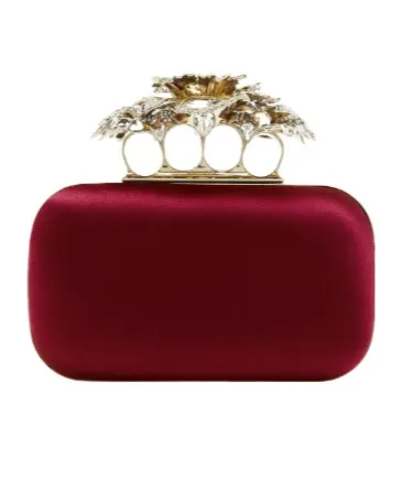 Carnation Knuckle Embellished Clutch Bag