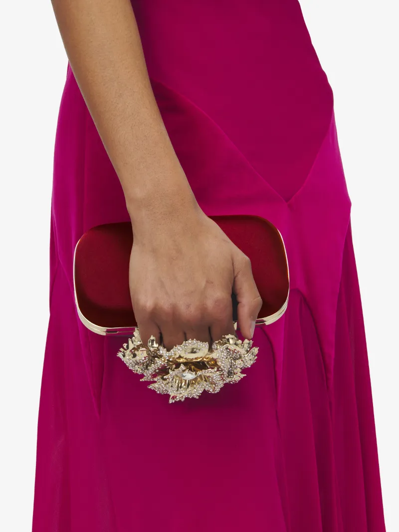 Carnation Knuckle Embellished Clutch Bag