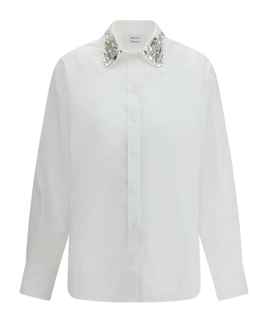 Long Sleeved Embellished Collar Shirt