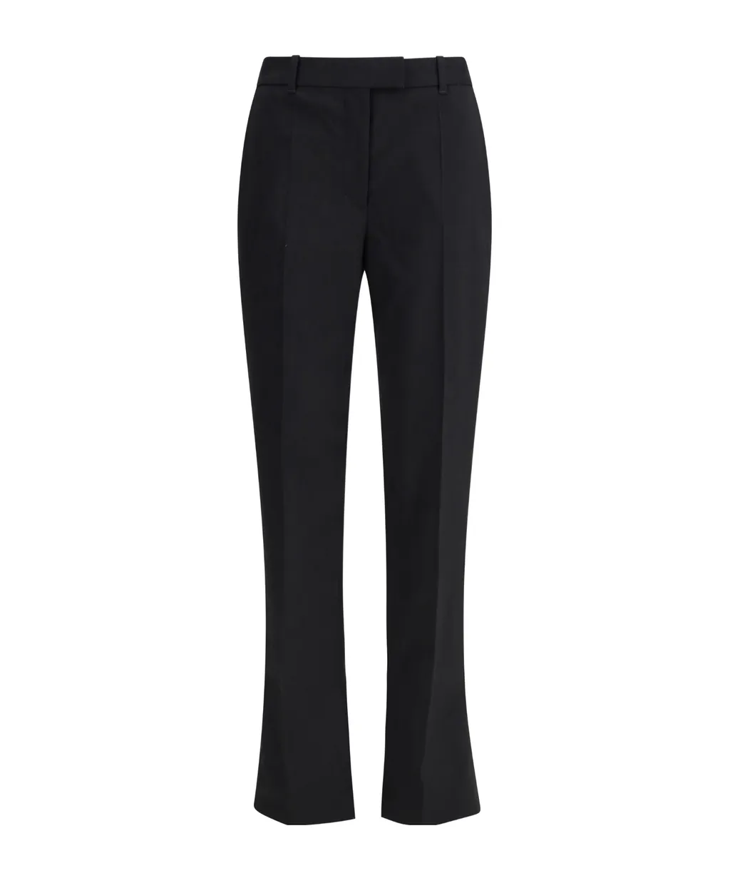 Straight-Leg Pleated Trousers
