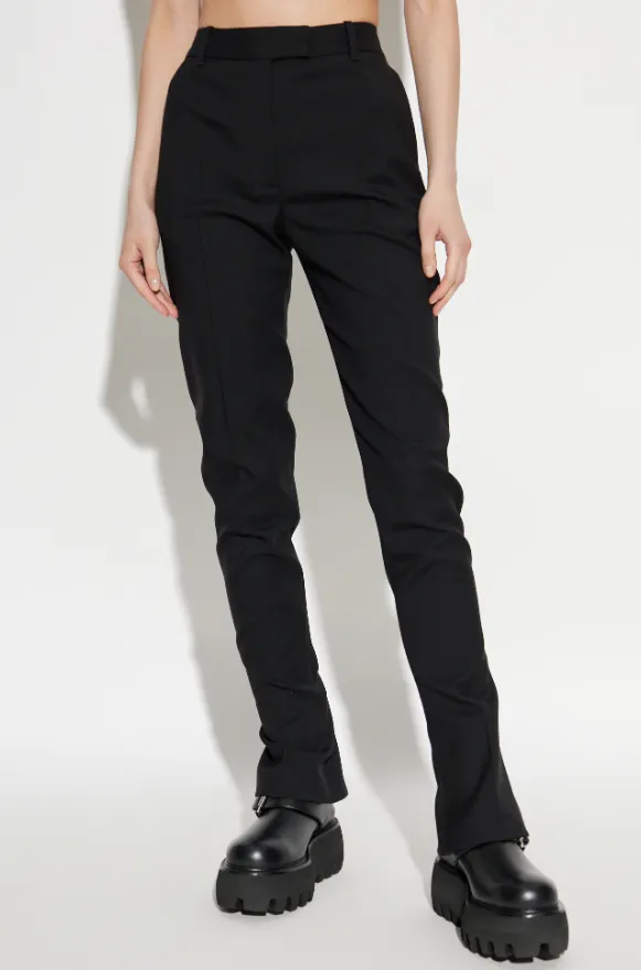 Straight-Leg Pleated Trousers