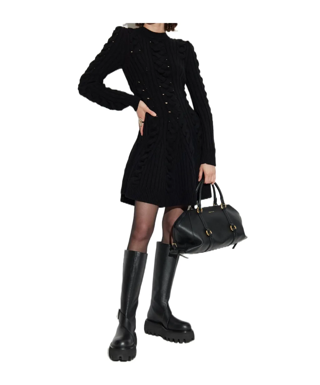 Long Sleeved Knitted Mini Dress