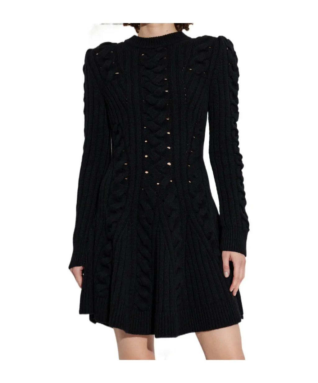 Long Sleeved Knitted Mini Dress