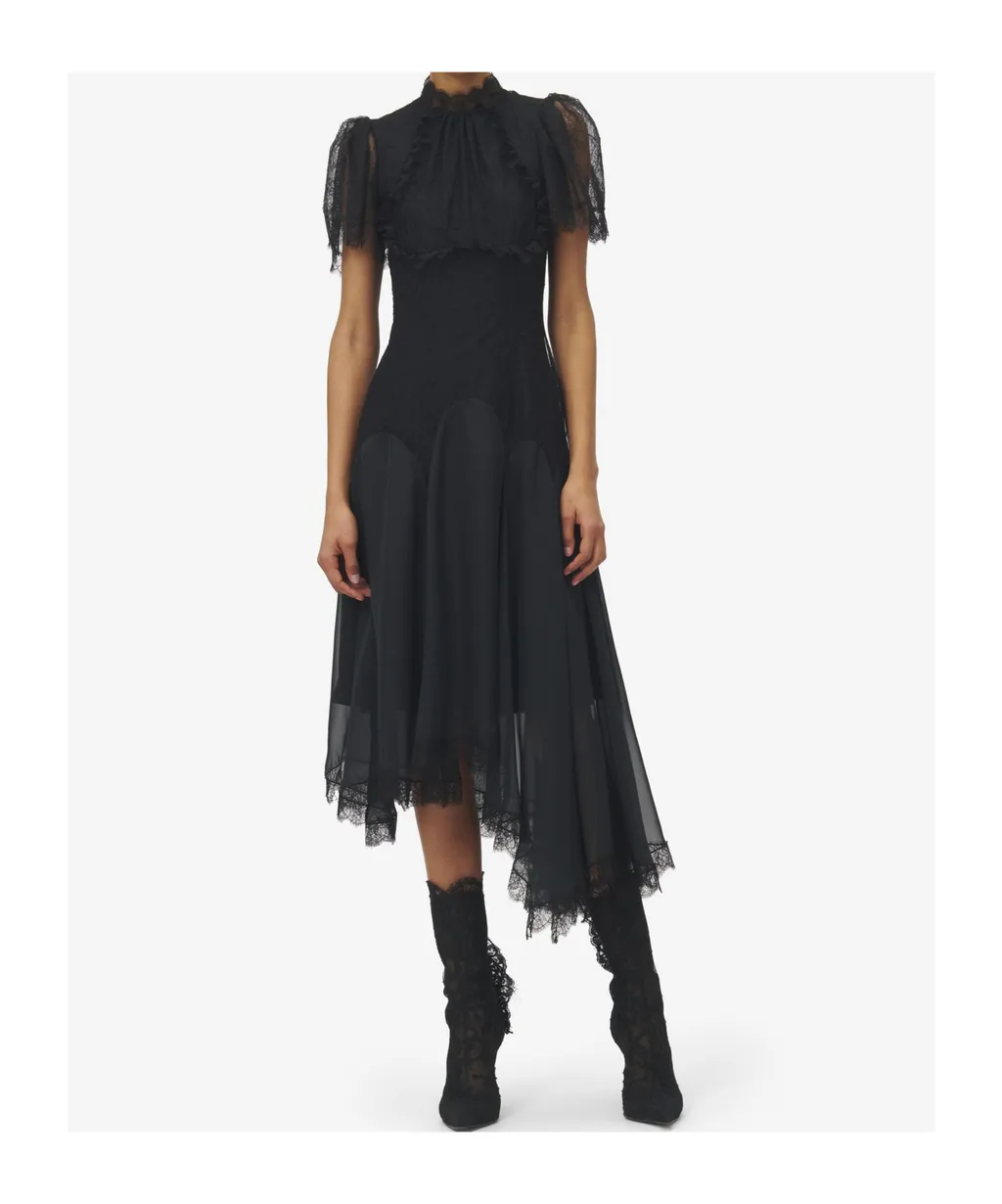Floral Lace Evening Dress