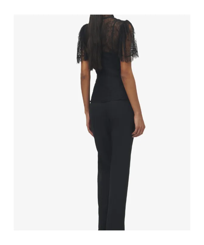 High-Neck Floral Lace Top