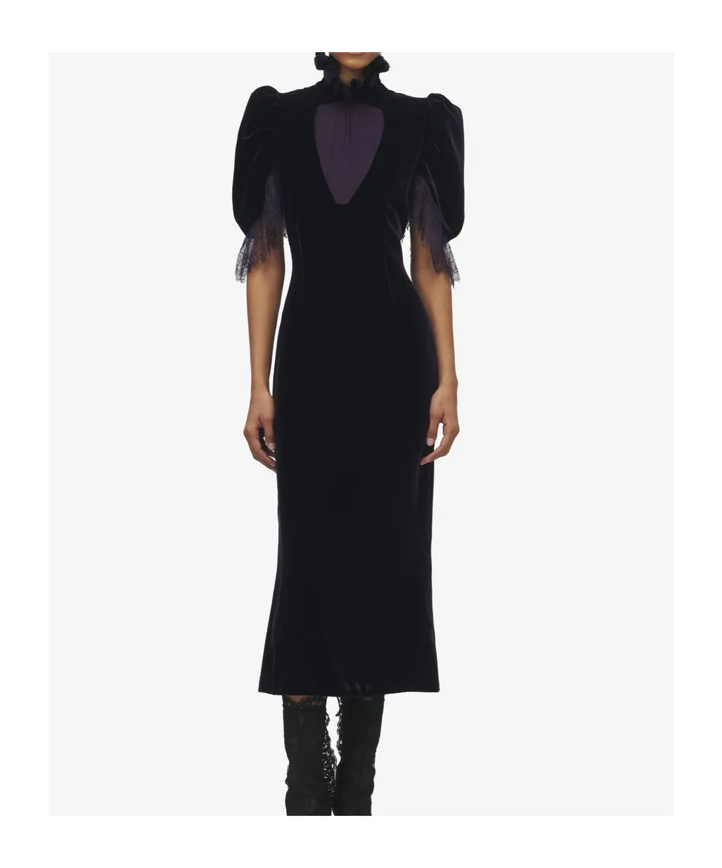 Ruffled Velvet Dress