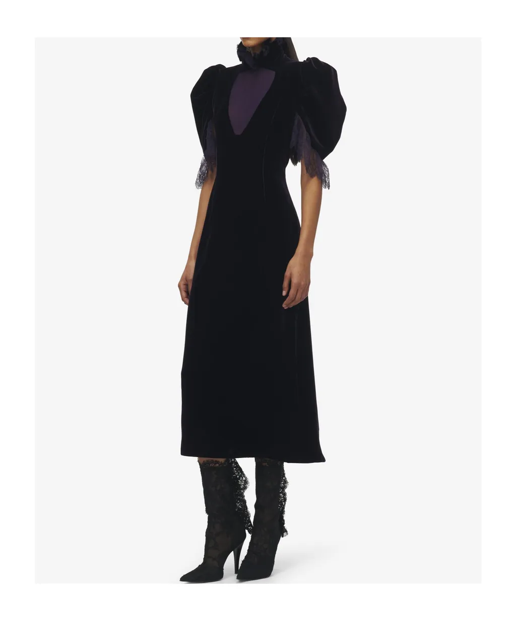 Ruffled Velvet Dress