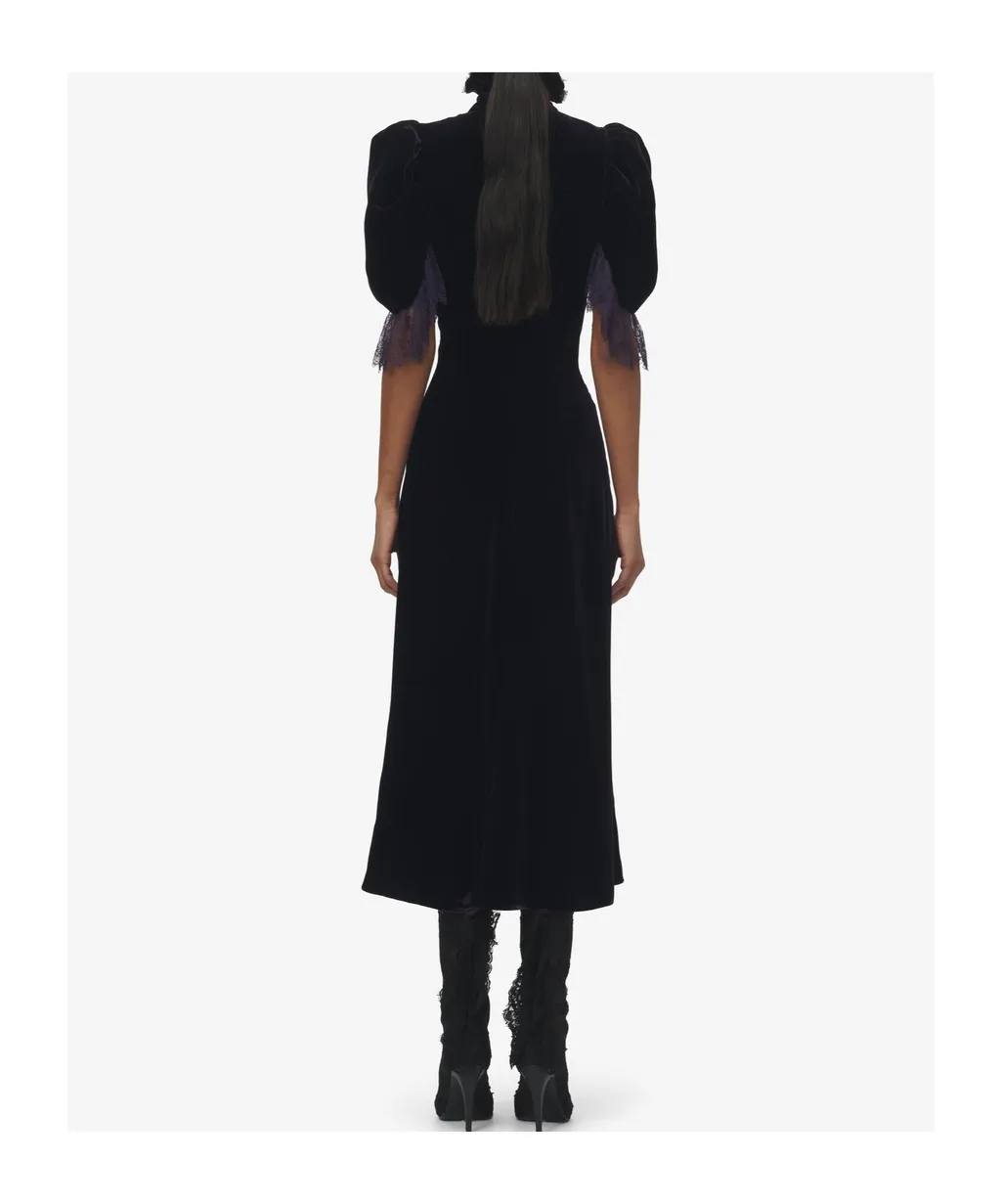 Ruffled Velvet Dress