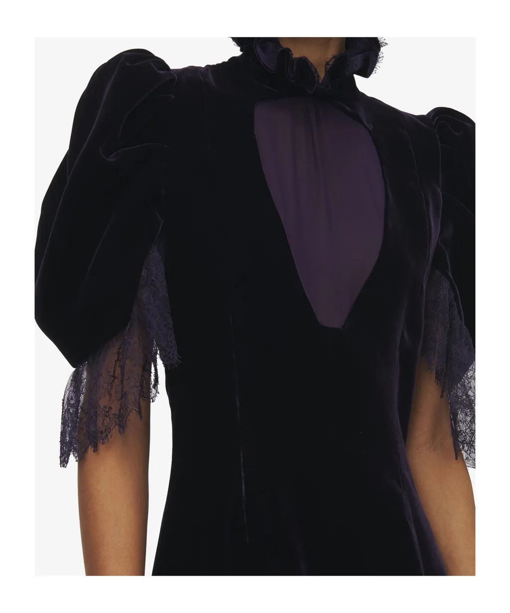 Ruffled Velvet Dress