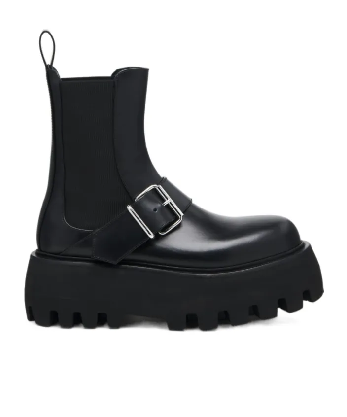 Sofa Buckle Chunky-Sole Boots
