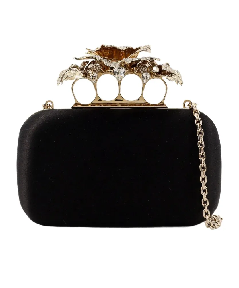 Carnation Knuckle Embellished Clutch Bag
