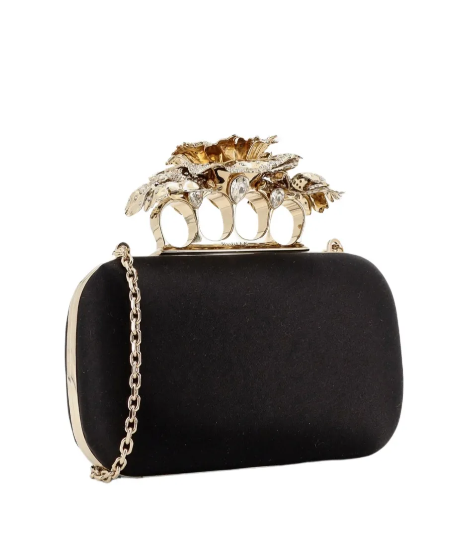 Carnation Knuckle Embellished Clutch Bag