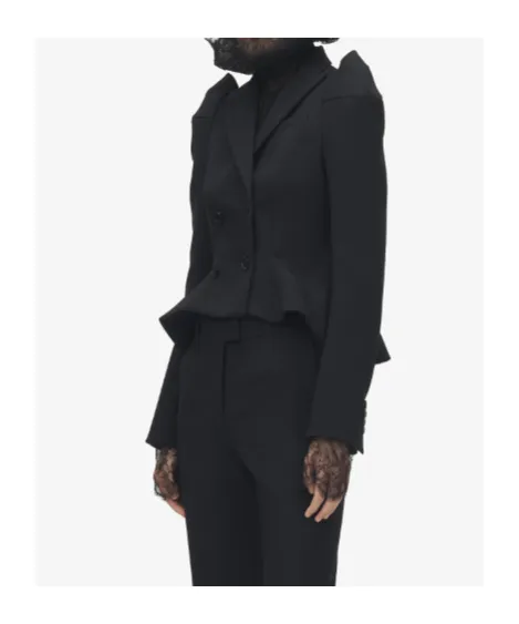 Pinched Shoulder Double Breasted Jacket
