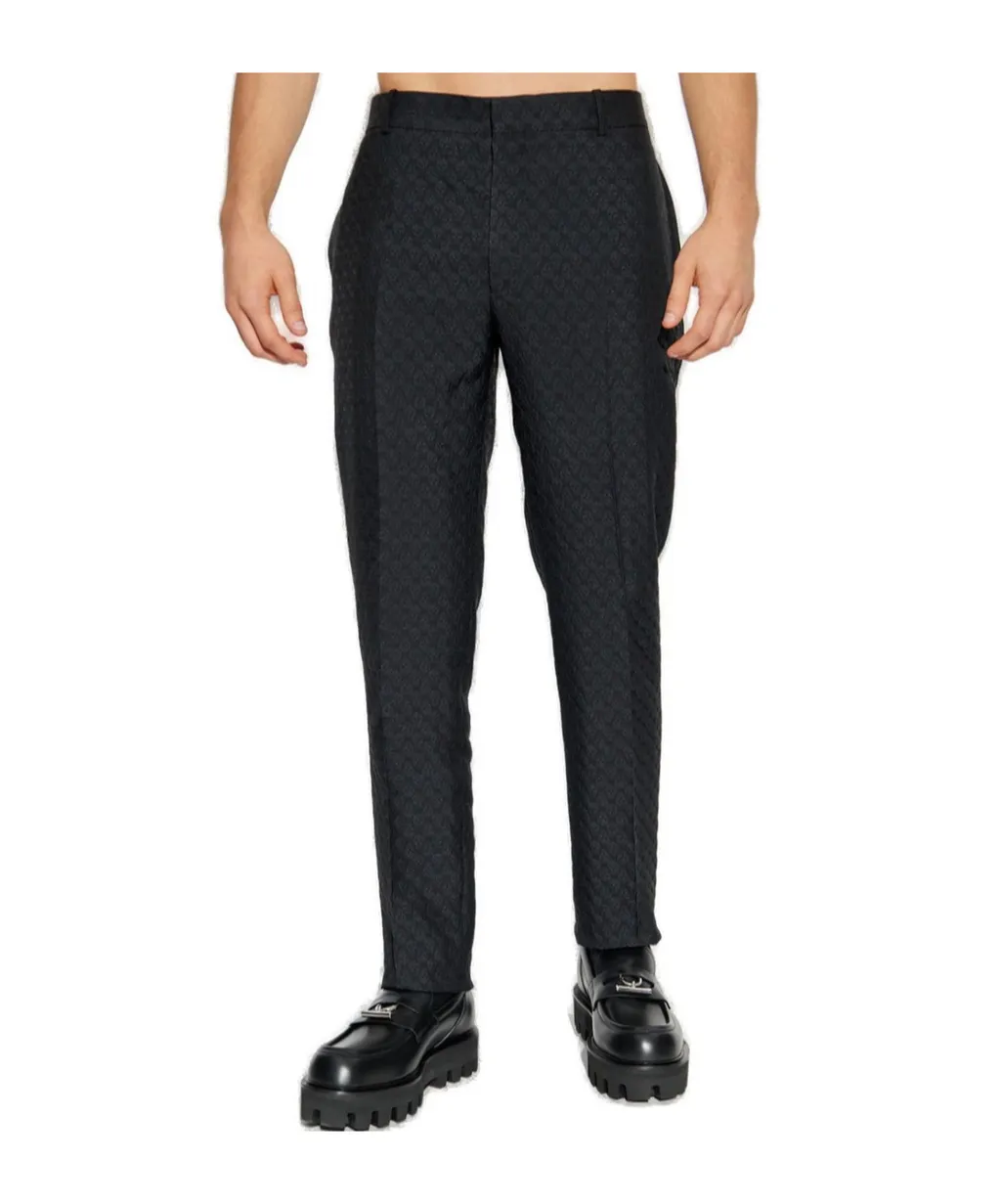 Skull Motif Tailored Trousers