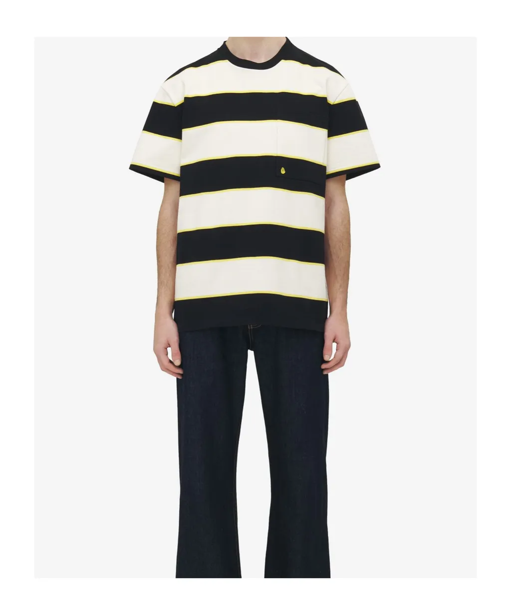 Skull Embroidered Striped T-Shirt