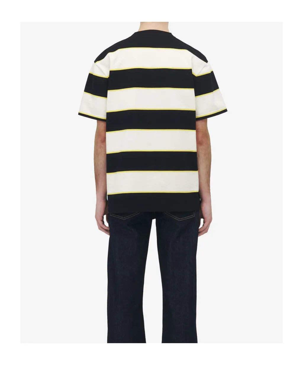 Skull Embroidered Striped T-Shirt