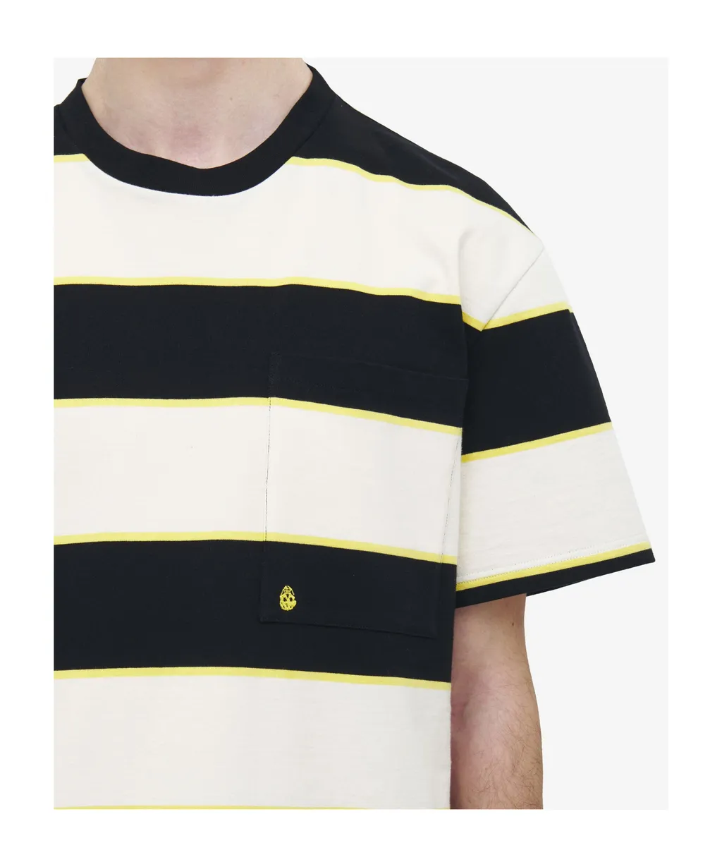 Skull Embroidered Striped T-Shirt